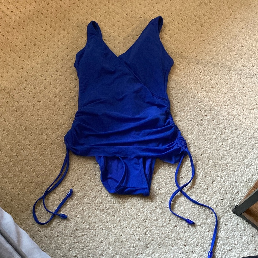 Blue scoop new one piece bathing suit